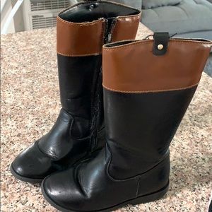 Black brown kids boots